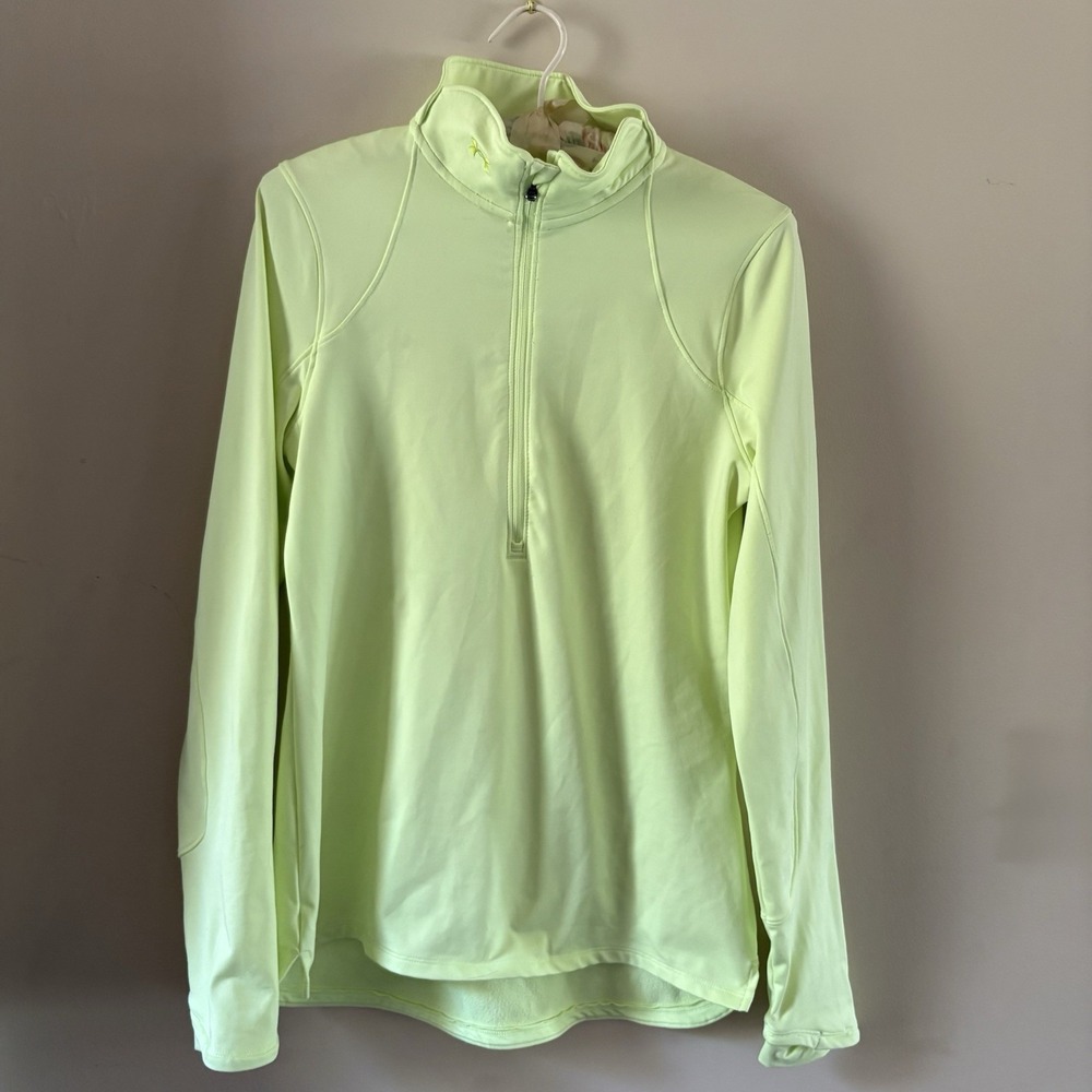 Under Armor Womens Medium 1/4 Zip Pullover Top  Athletic Top Fluorescent